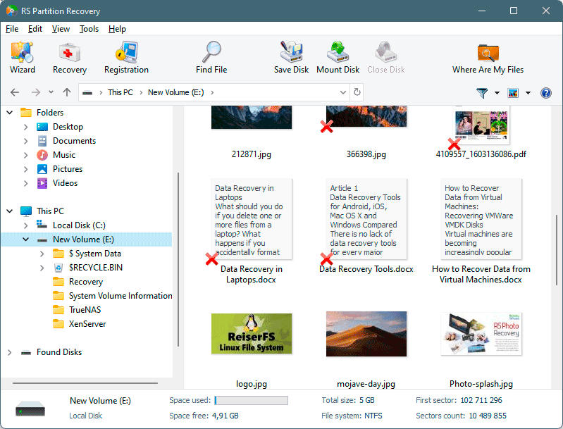 RS Partition Recovery - Preview files RS Partition Recovery - Preview files